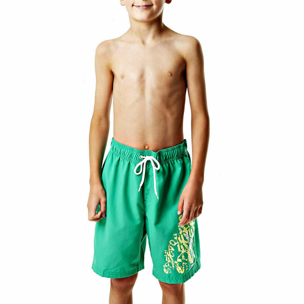 Boy's Printed Green Shorts