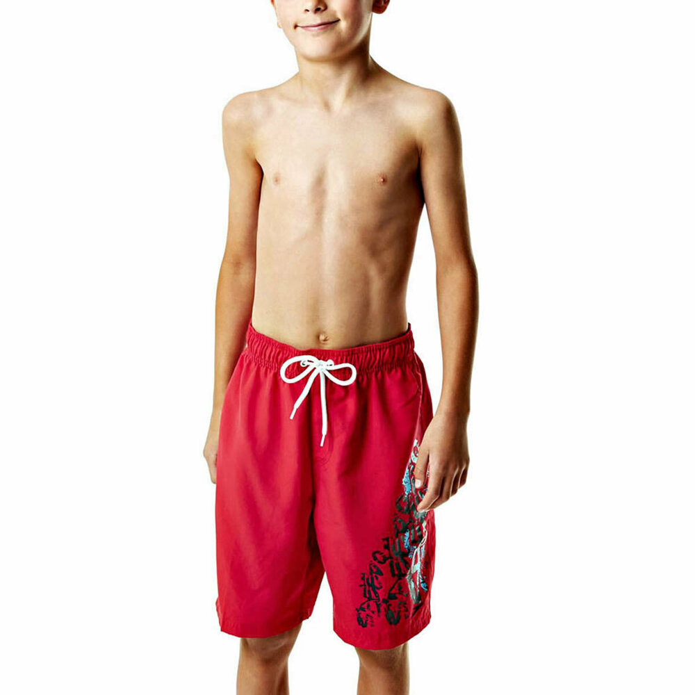 Boy's Printed Red Navy Blue Shorts