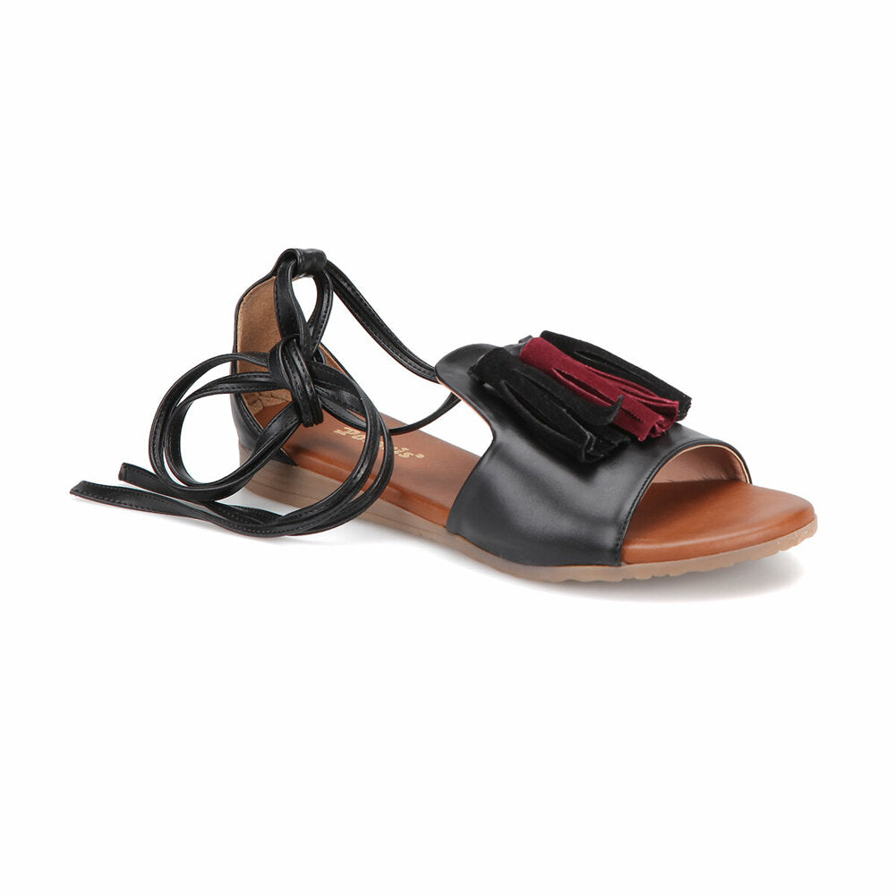 Women's Detailed Black Sandals