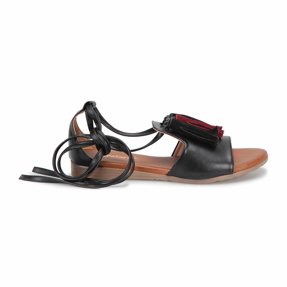 Women's Detailed Black Sandals