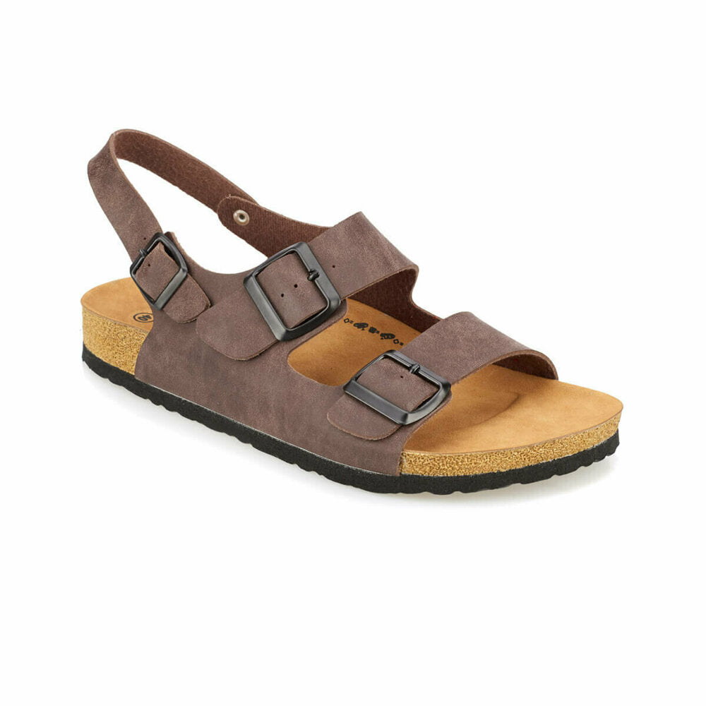 Men's Banded Brown Slippers