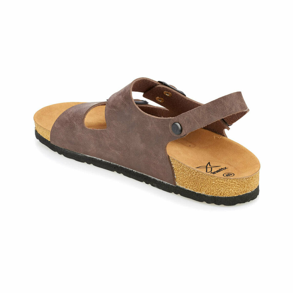 Men's Banded Brown Slippers
