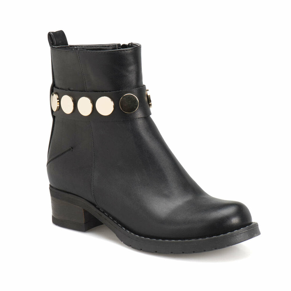 Women's Black Patterned Boots