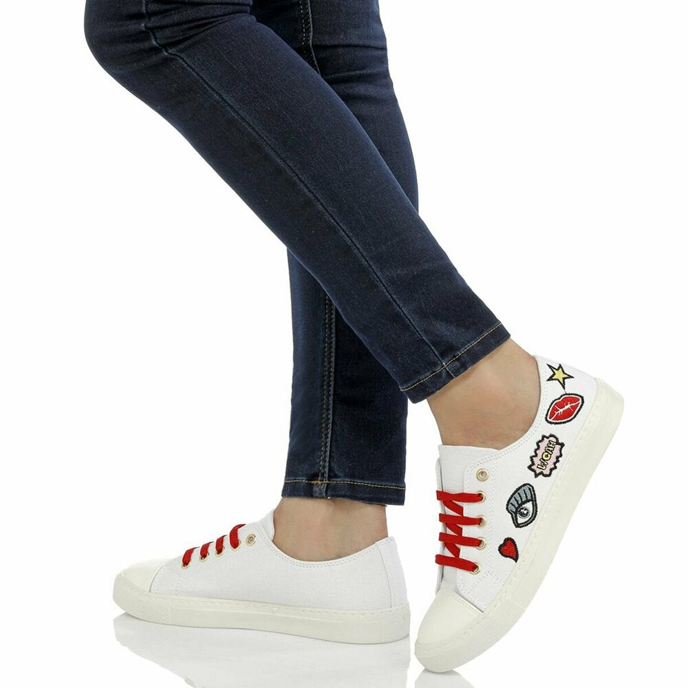 Women's Lace-up White Sneakers