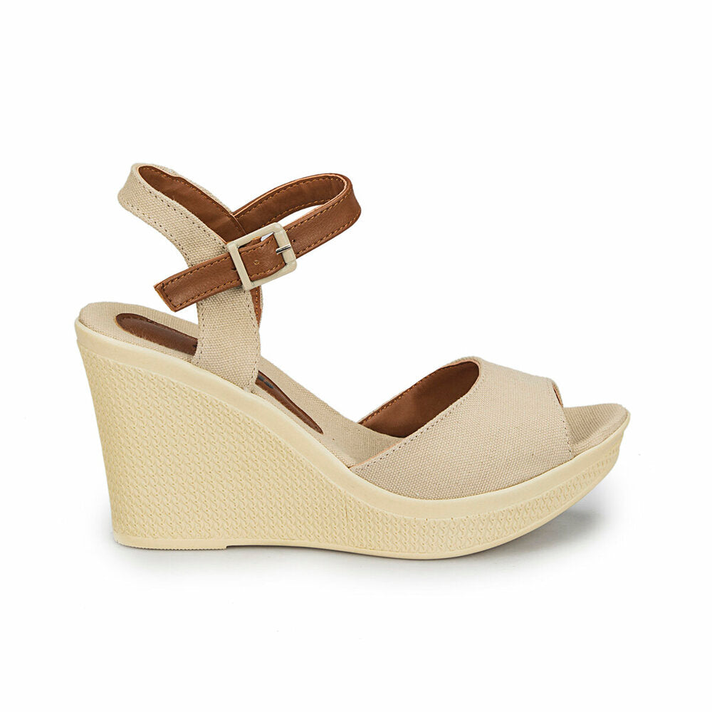 Women's Beige Wedge Shoes