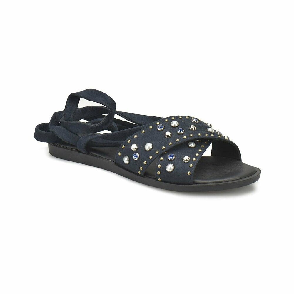 Women's Gemmed Navy Blue Sandals