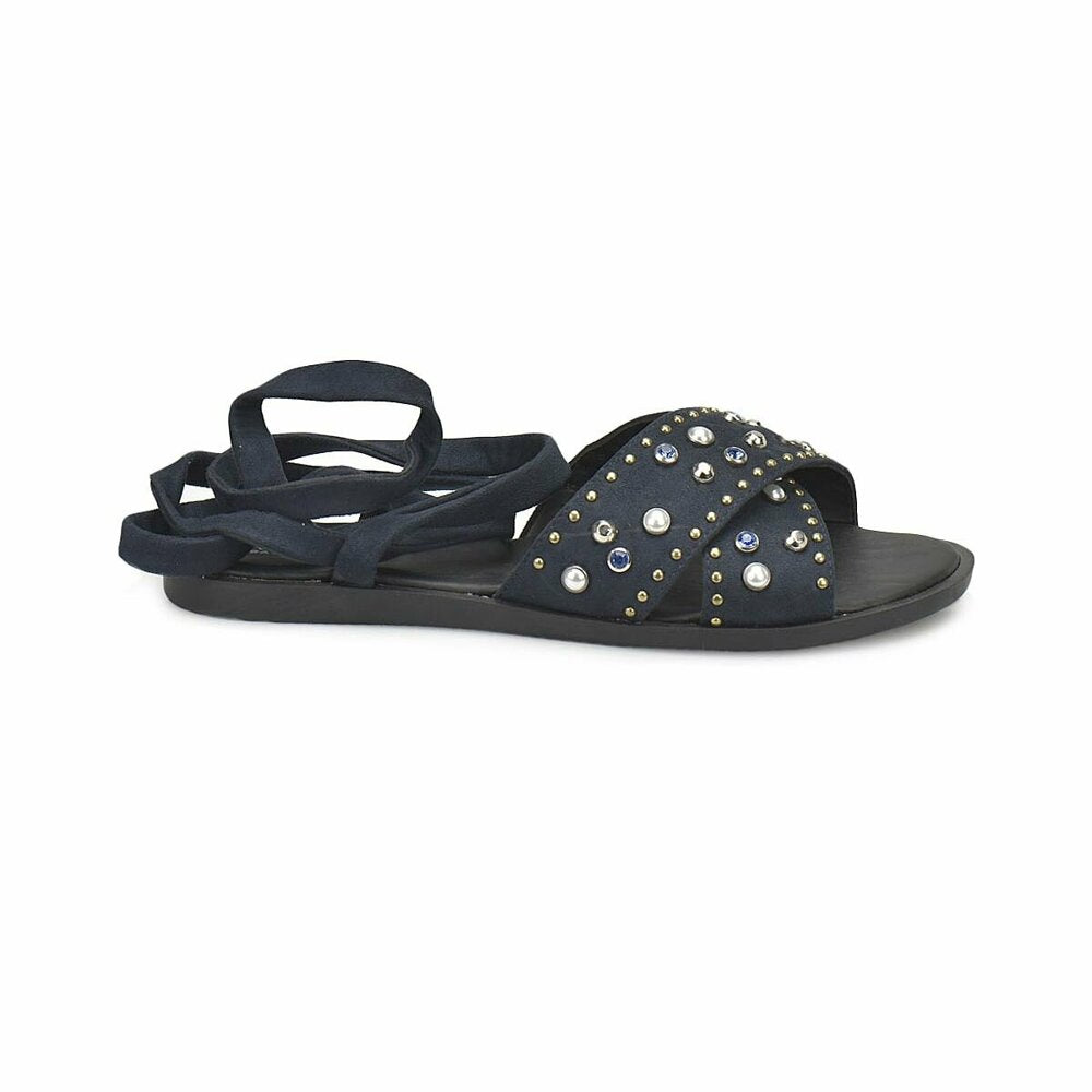 Women's Gemmed Navy Blue Sandals
