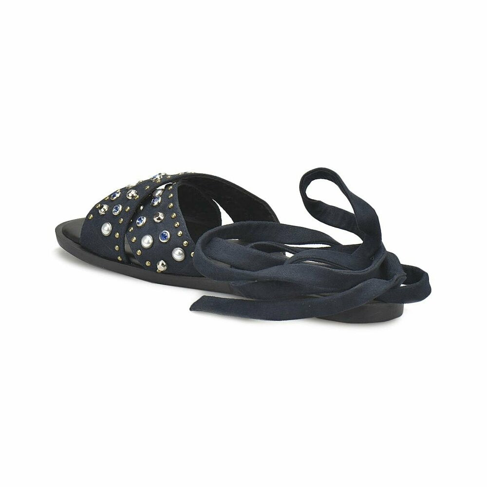 Women's Gemmed Navy Blue Sandals