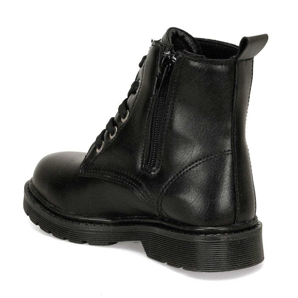 Girl's Gemmed Black Worker Boots
