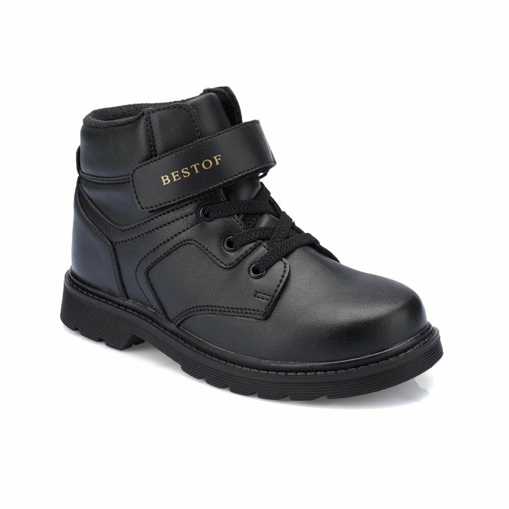 Boy's Detailed Black Boots