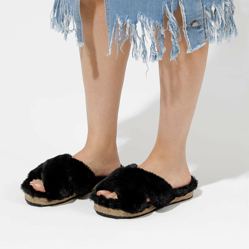 Women's Black Slippers