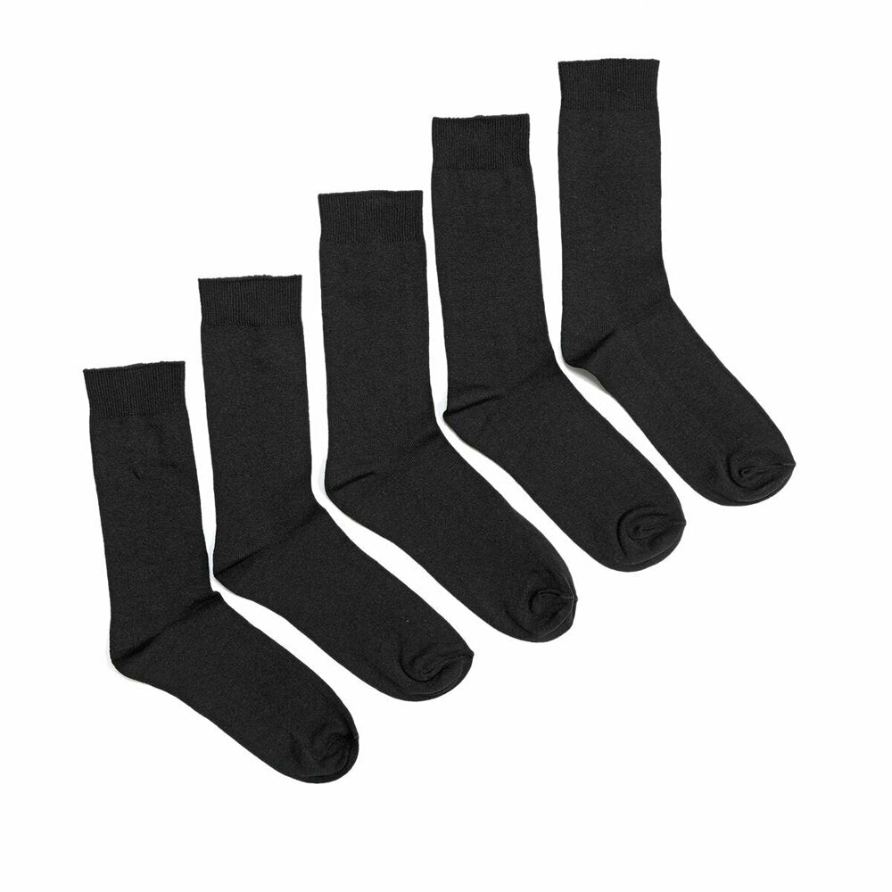 Boy's Basic Black Socks- 5 Pairs