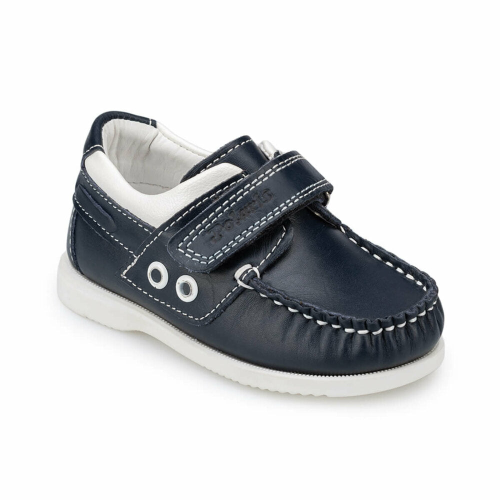 Boy's Navy Blue Leather Marine Shoes