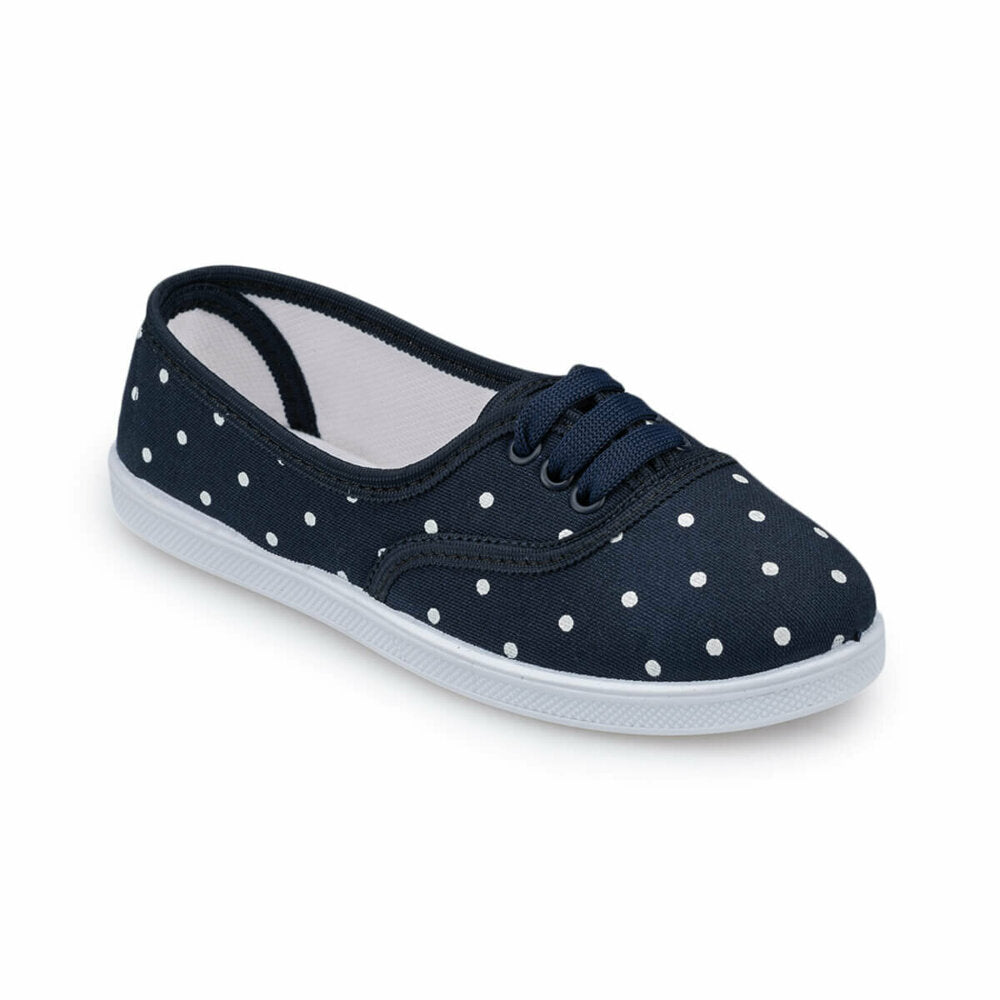 Girl's Polka-Dot Navy Blue Shoes