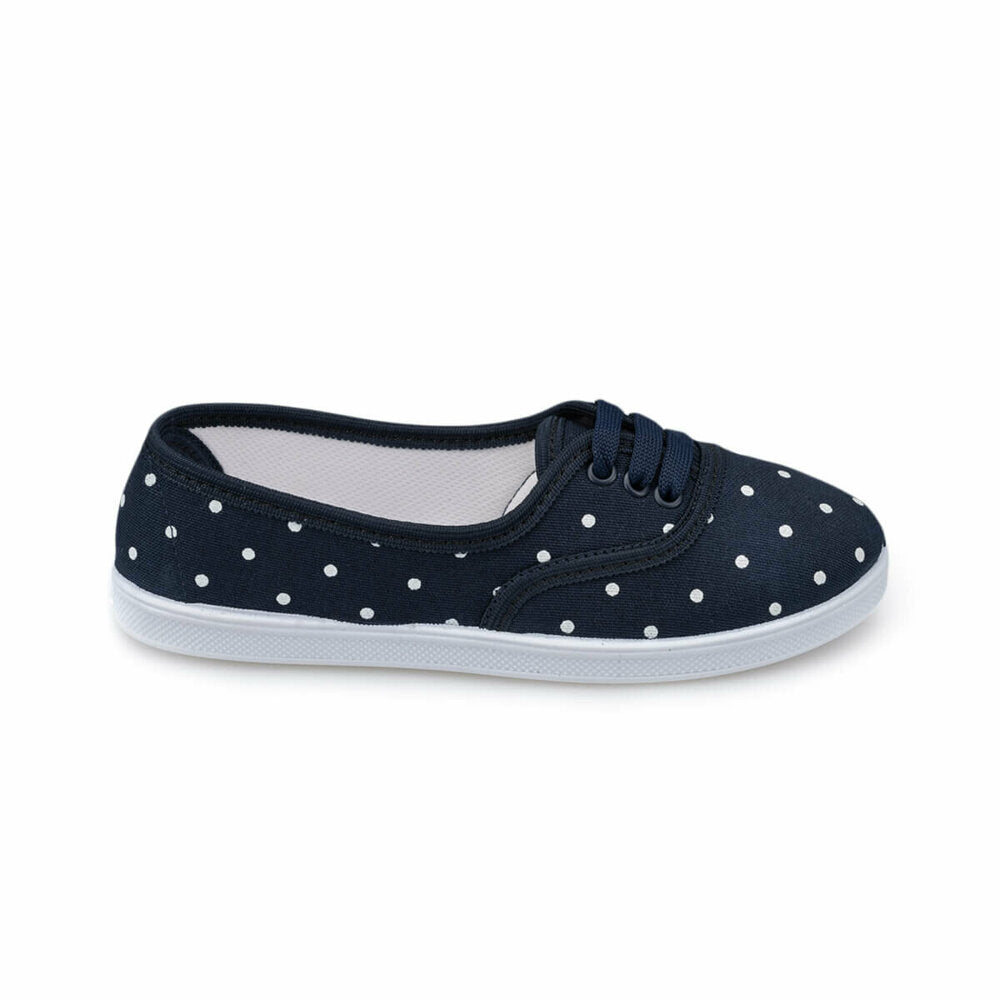 Girl's Polka-Dot Navy Blue Shoes