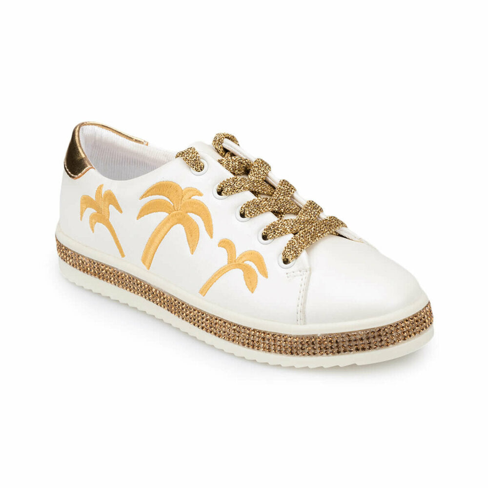 Girl's Printed White Shoes