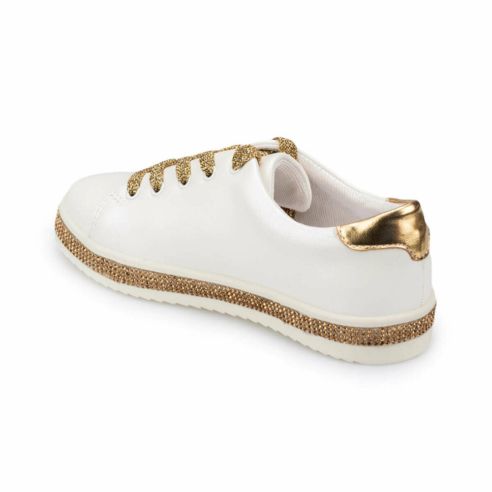 Girl's Printed White Shoes