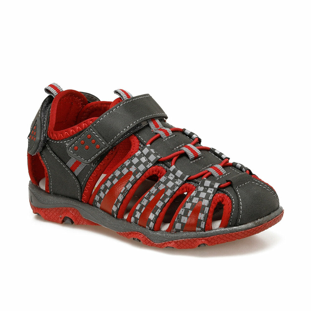 Boy's Grey Red Sport Sandals