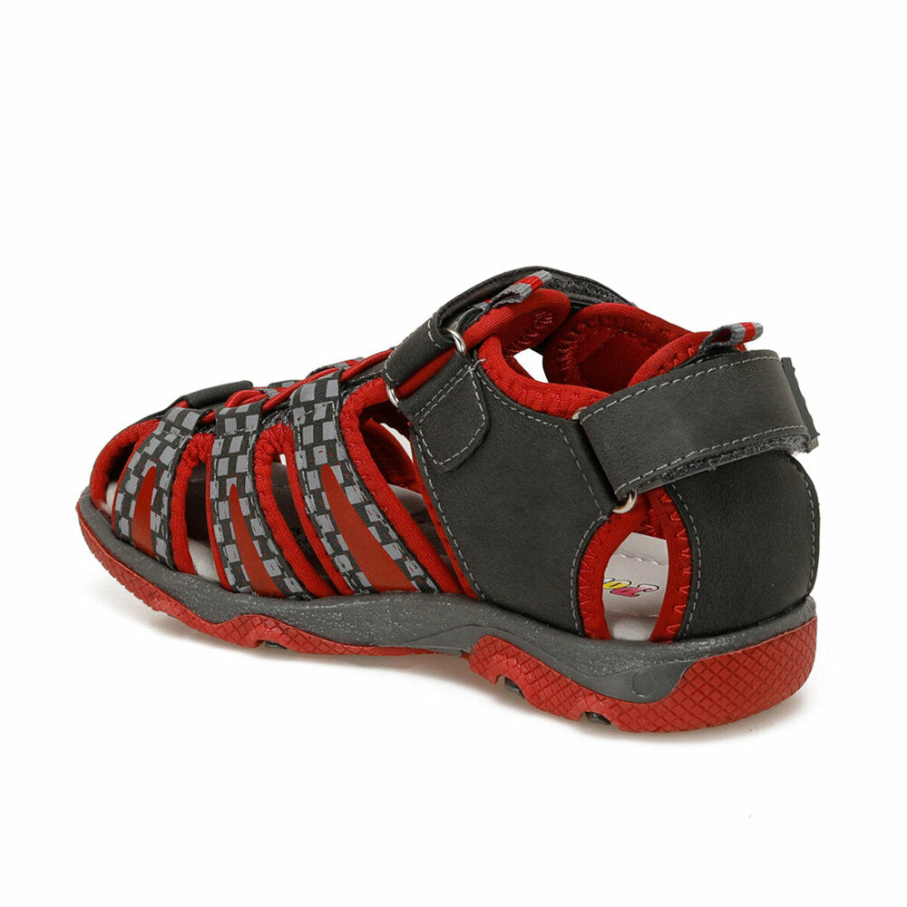 Boy's Grey Red Sport Sandals