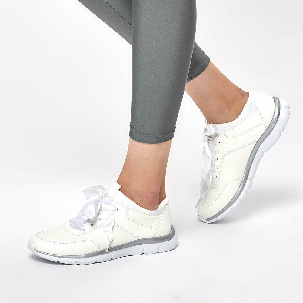 Women's Lace-up White Shoes