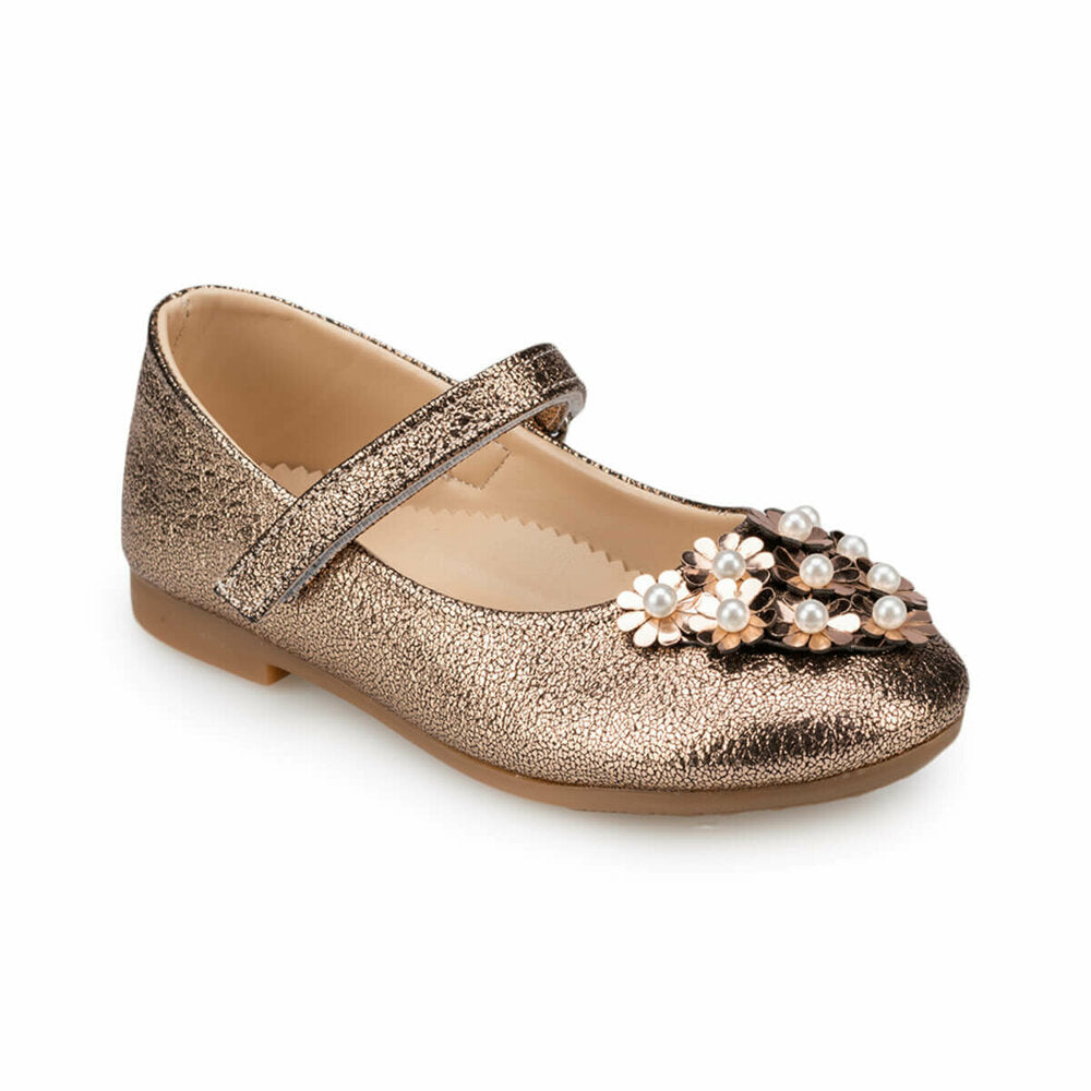 Girl's Floral Detail Bronze Babette