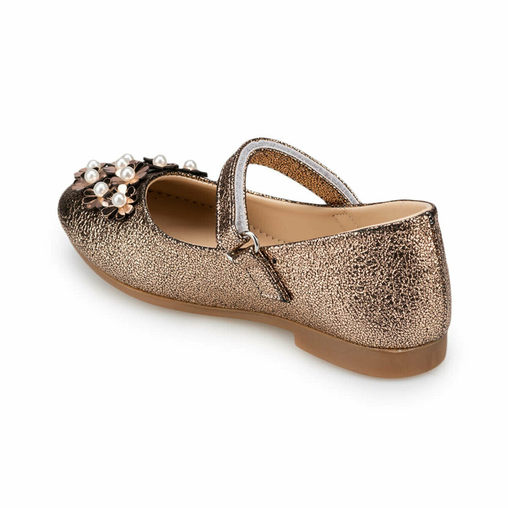 Girl's Floral Detail Bronze Babette