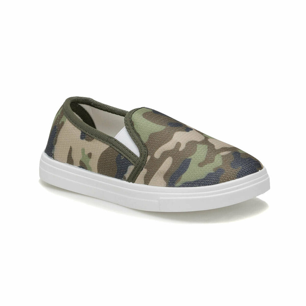 Boy's Camo Pattern Khaki Loafers Shoes