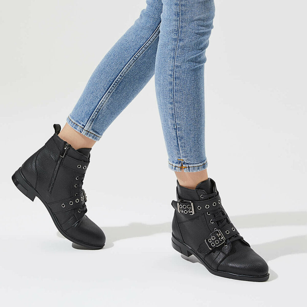 Women's Black Leather Boots