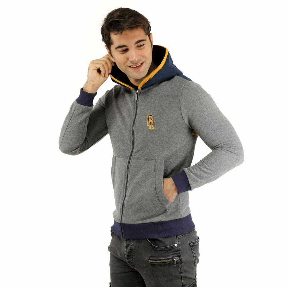 Men's Zipped Grey Mel Sweatshirt