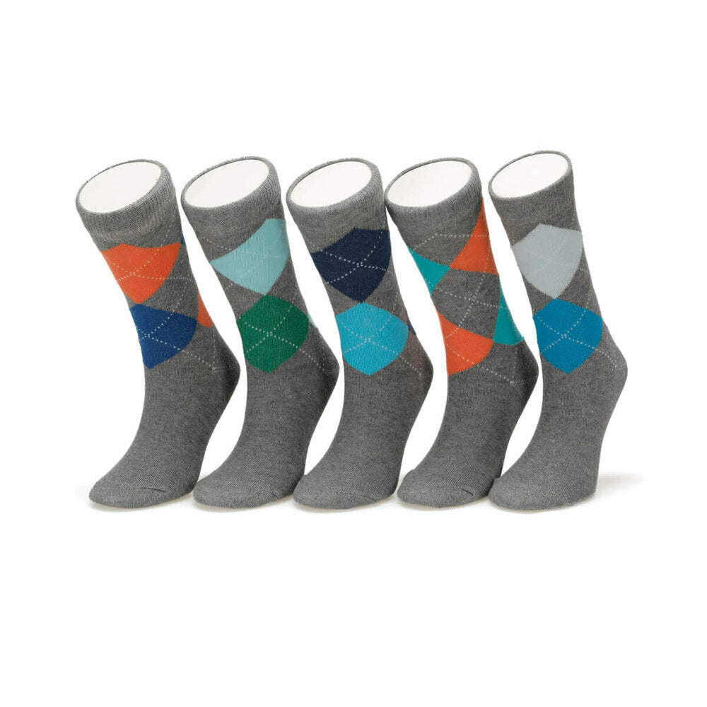 Boy's Printed Grey Socket Socks- 5 Pairs