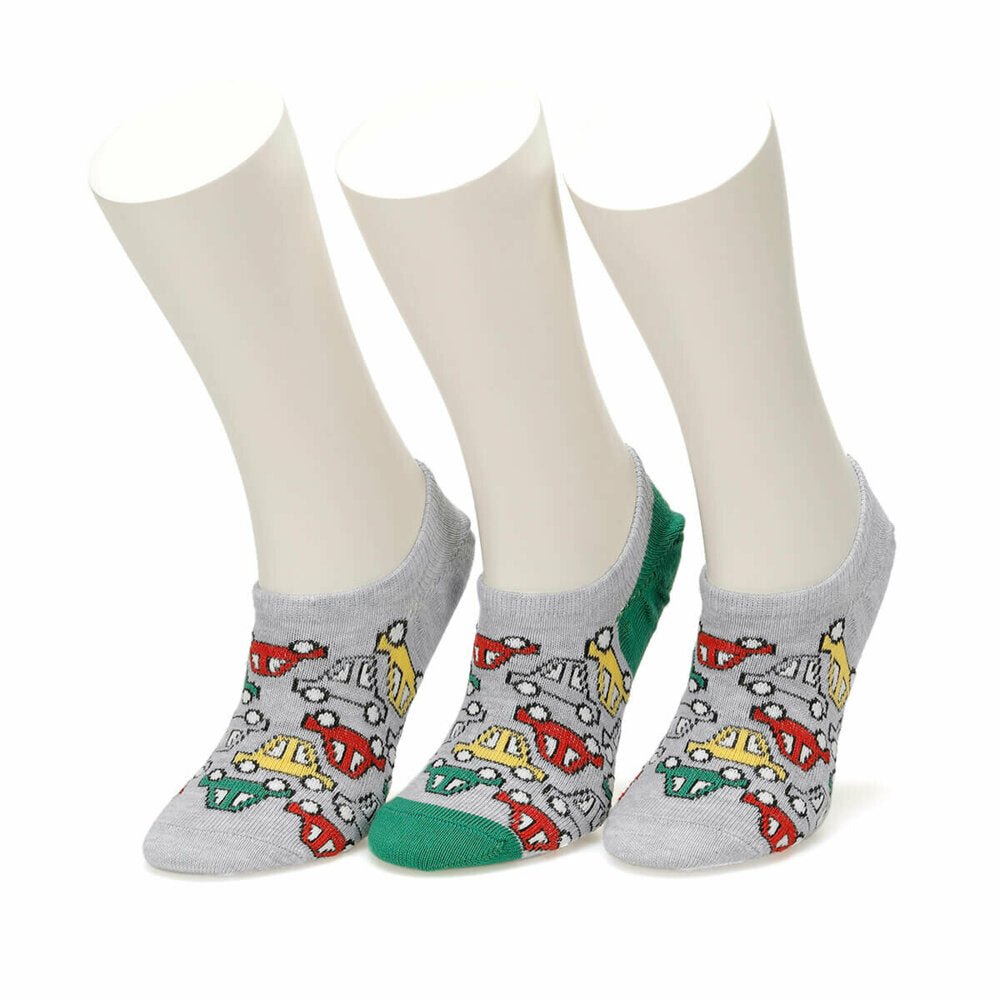 Boy's Patterned Grey Socks- 3 Pairs