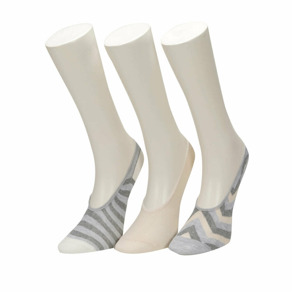 Women's Patterned Grey Socks- 3 Pairs