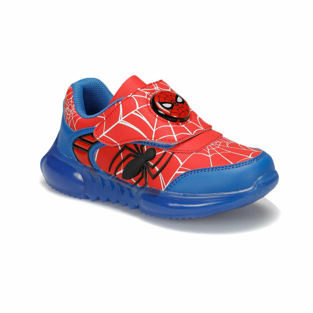 Boy's Red Spider Print Blue Sport Shoes