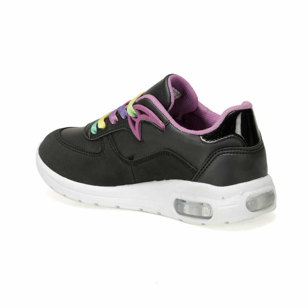 Girl's Lace-up Black Sneakers