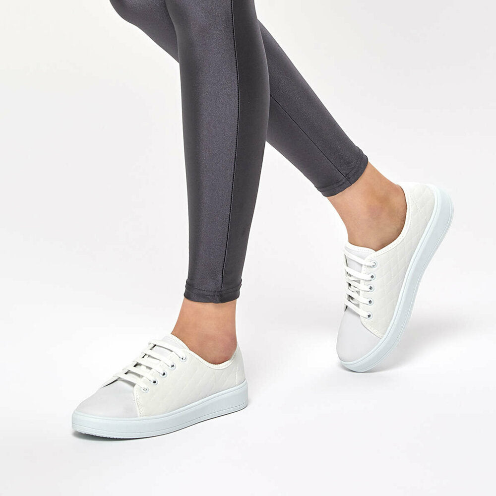 Women's Lace-up White Sneakers