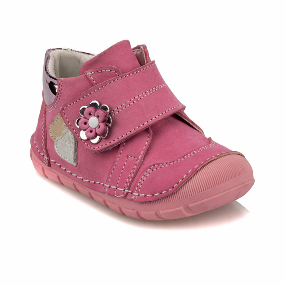 Girl's Velcro Strap Pink Sneakers