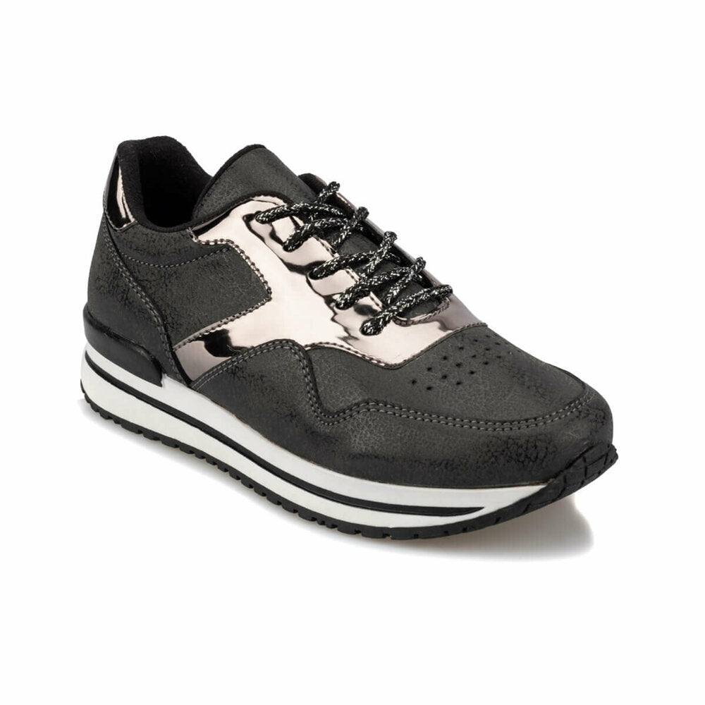 Girl's Glitter Black Sport Shoes