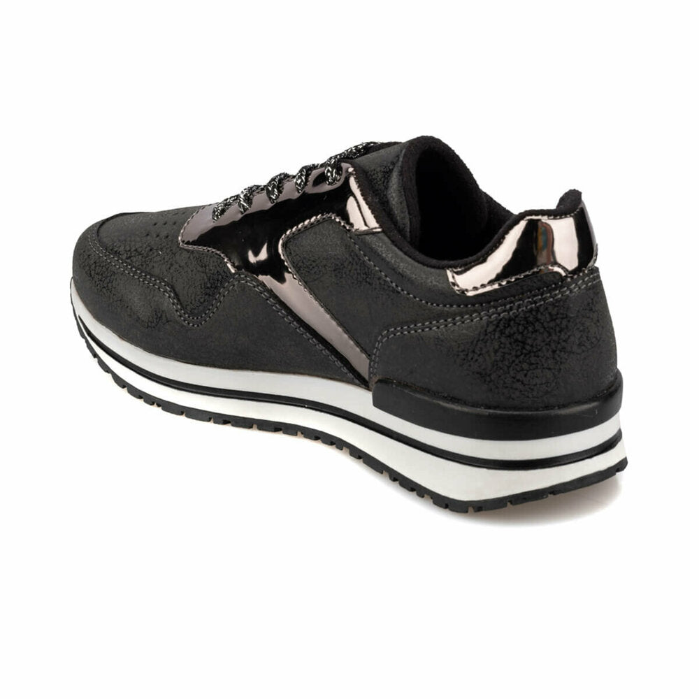 Girl's Glitter Black Sport Shoes