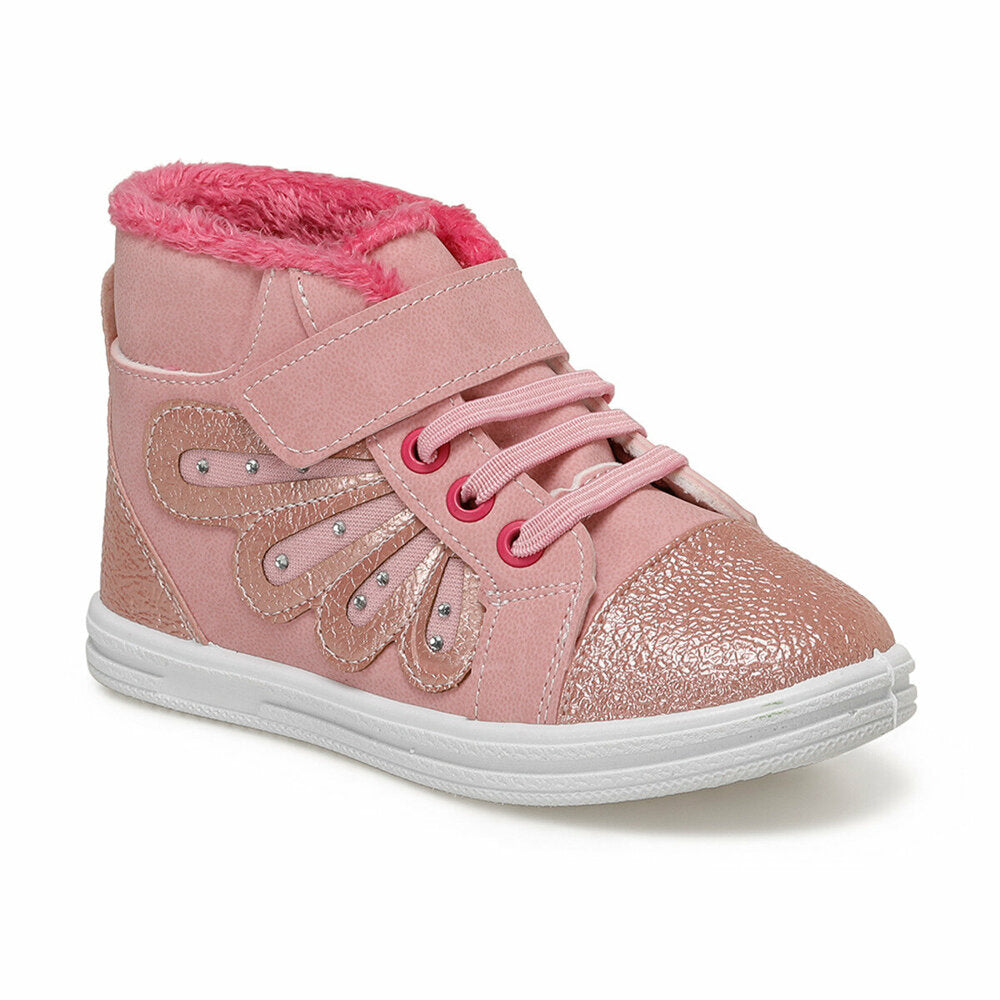 Girl's Velcro Strap Pink Sneakers
