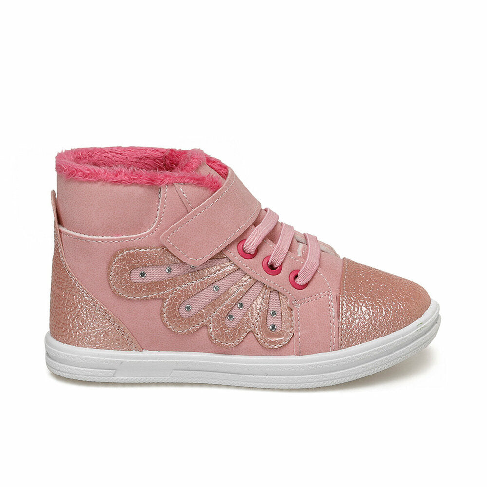 Girl's Velcro Strap Pink Sneakers