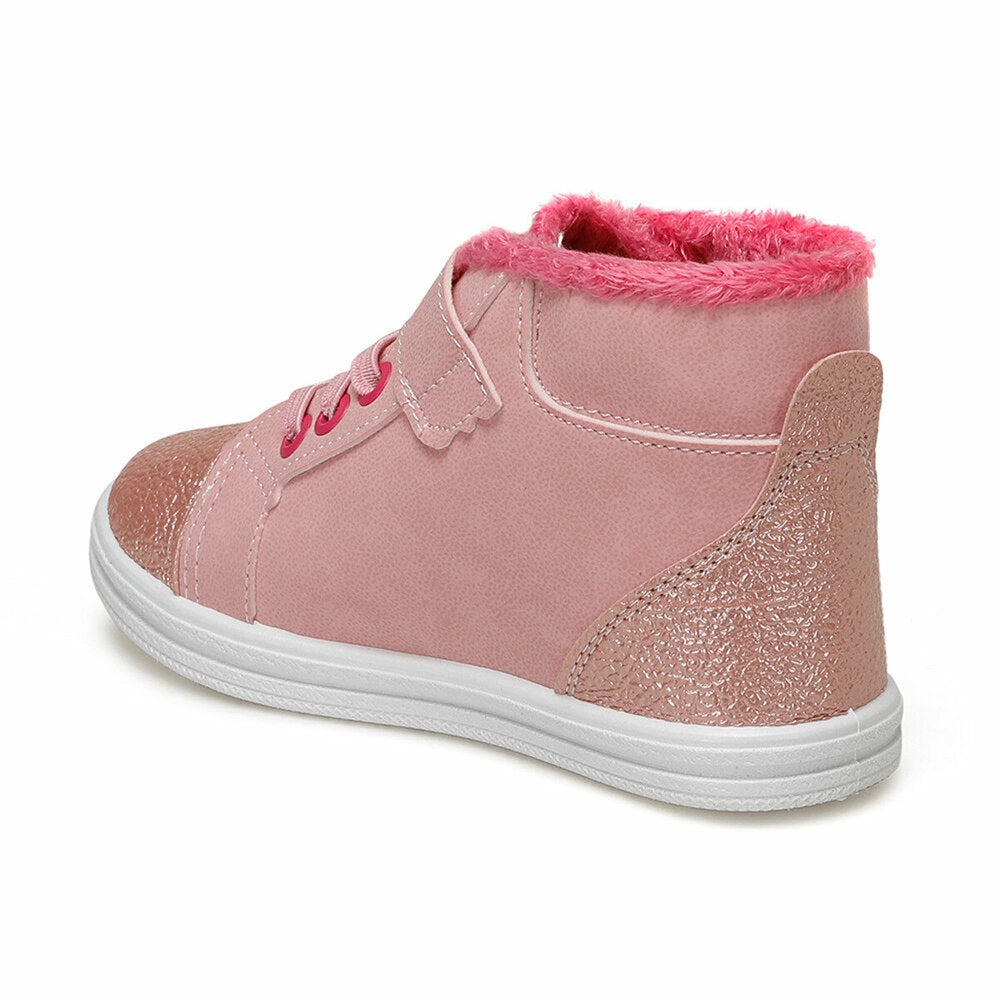 Girl's Velcro Strap Pink Sneakers