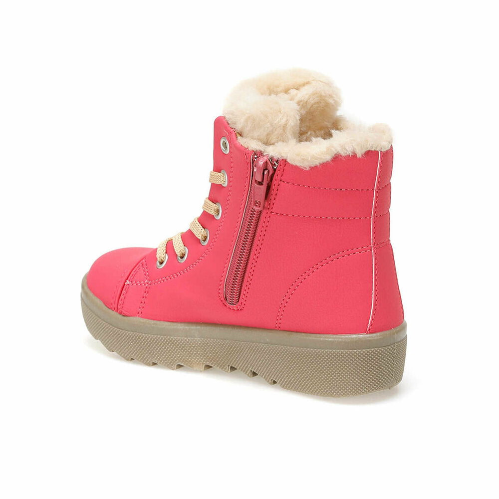 Girl's Lace-up Fuchsia Boots