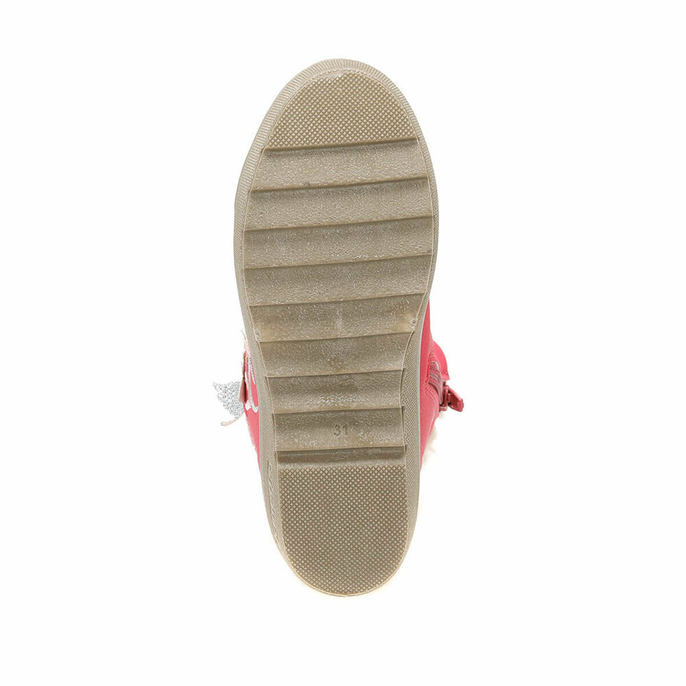 Girl's Lace-up Fuchsia Boots