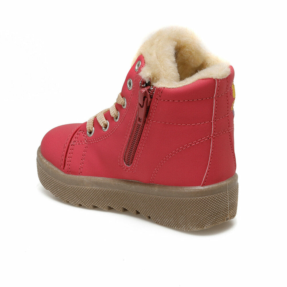 Girl's Studded Inner Fur Fuchsia Boots