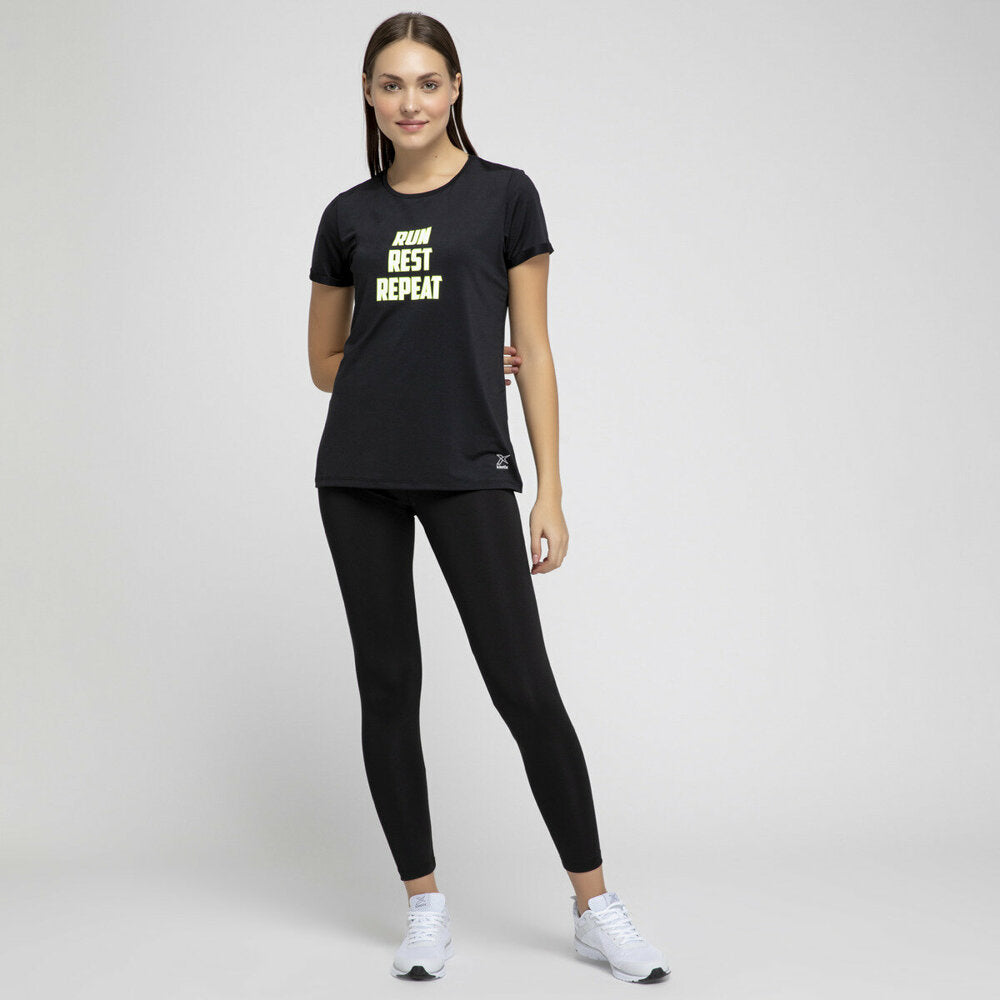 Women's Printed Black T-shirt