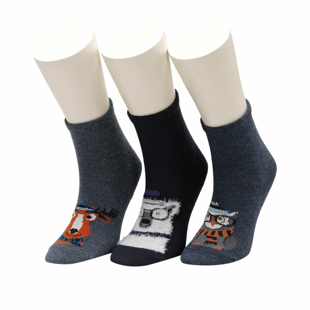 Boy's Navy Blue Socket Socks- 3 Pairs