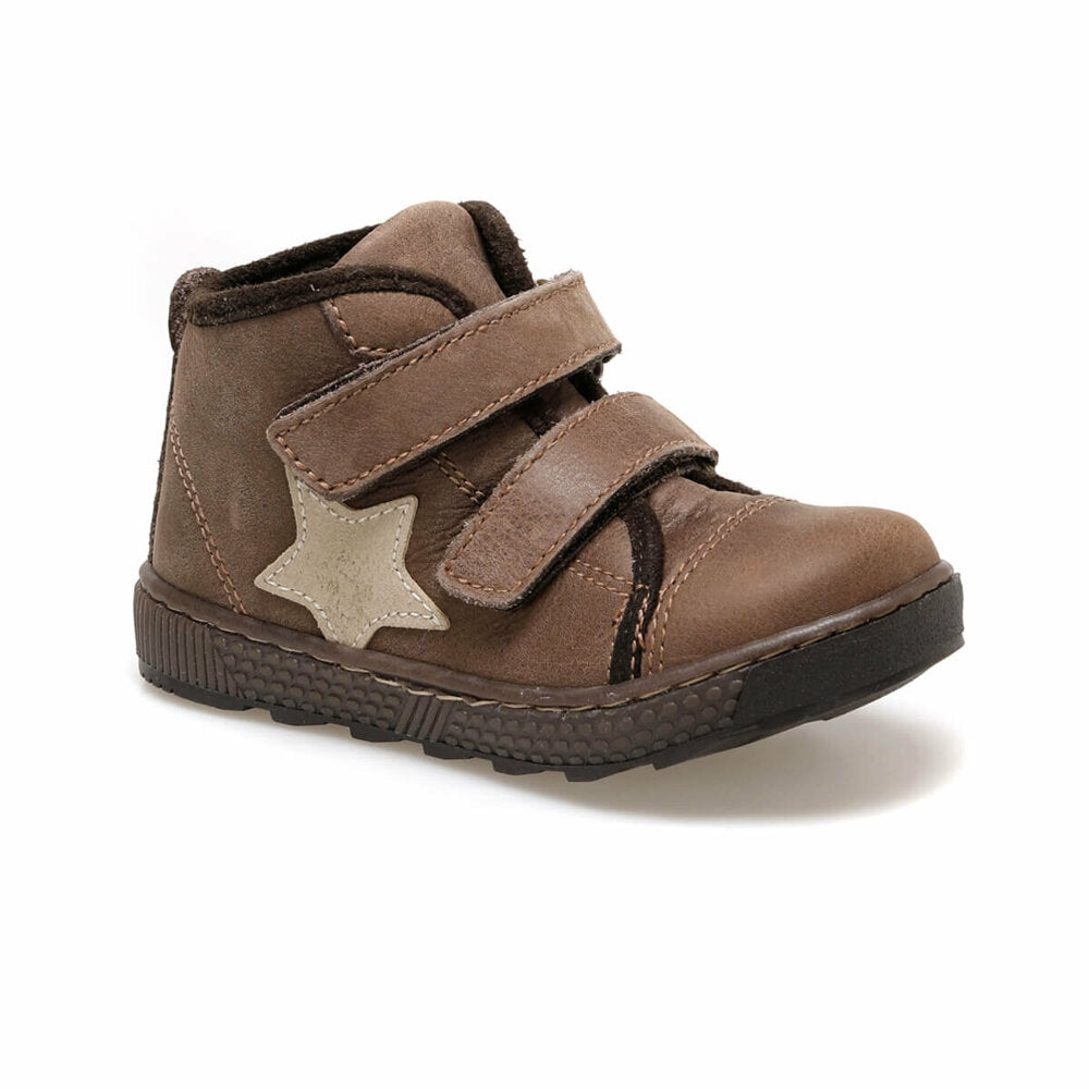 Boy's Velcro Strap Brown Casual Shoes