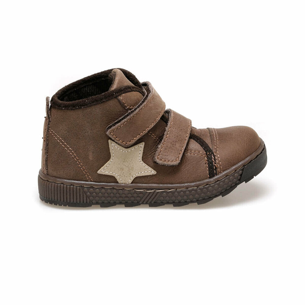 Boy's Velcro Strap Brown Casual Shoes