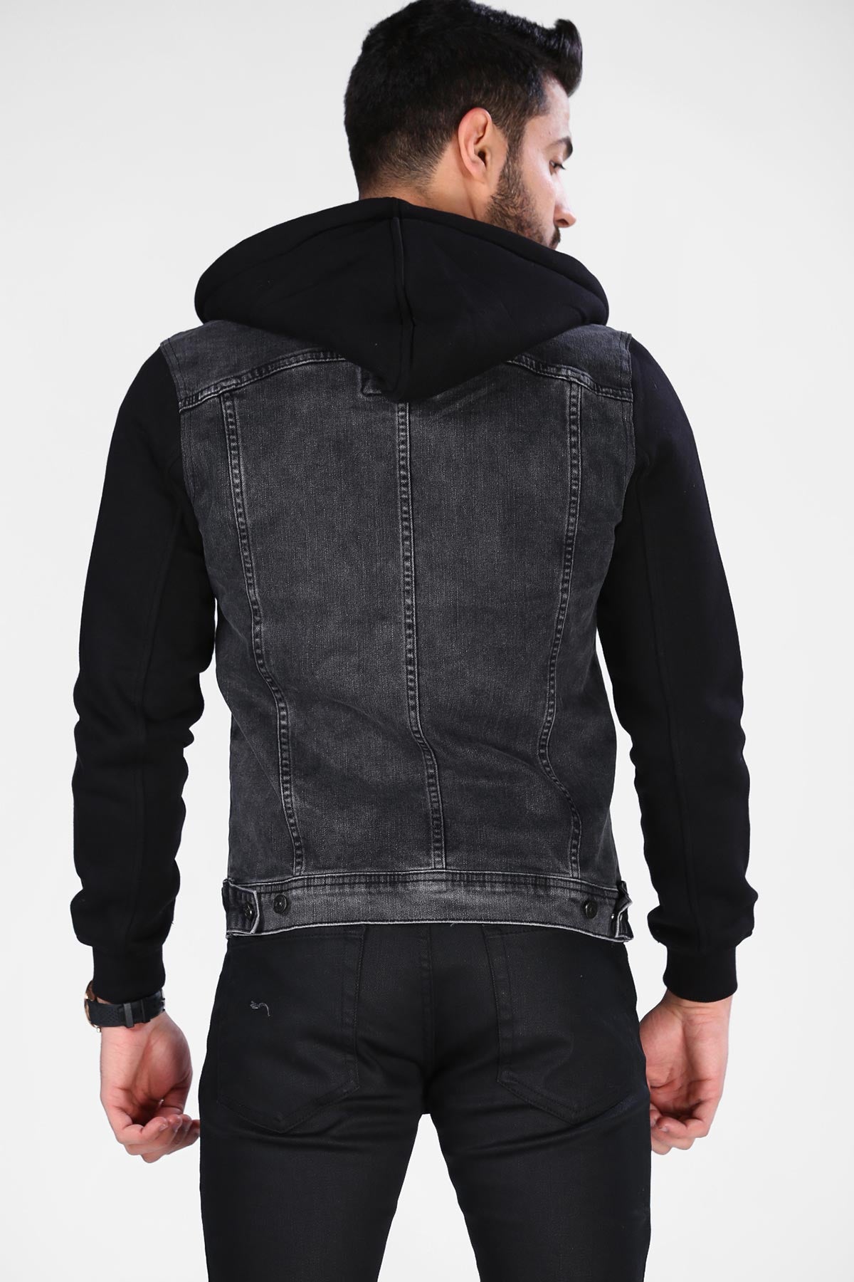 Men's Hooded Black Jacket