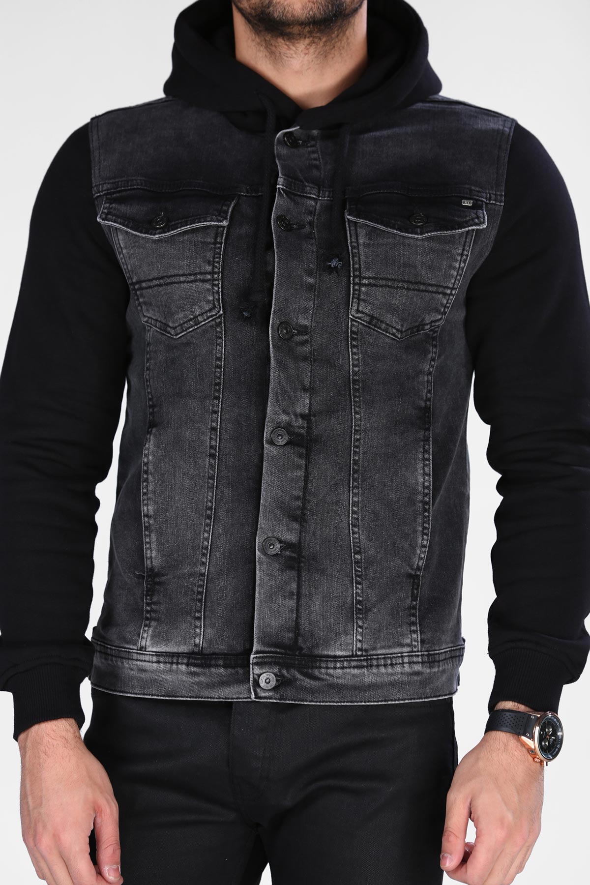 Men's Hooded Black Jacket